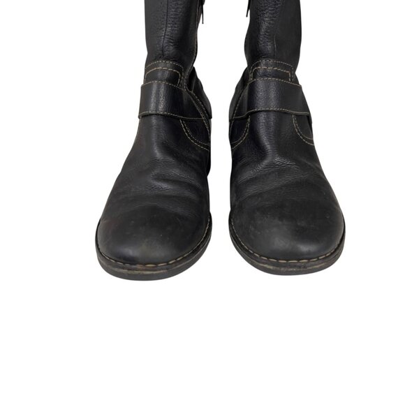 Clarks Women's Black Leather Western Festival Ankle Boots Size 8 Side Zipper - Picture 5 of 9